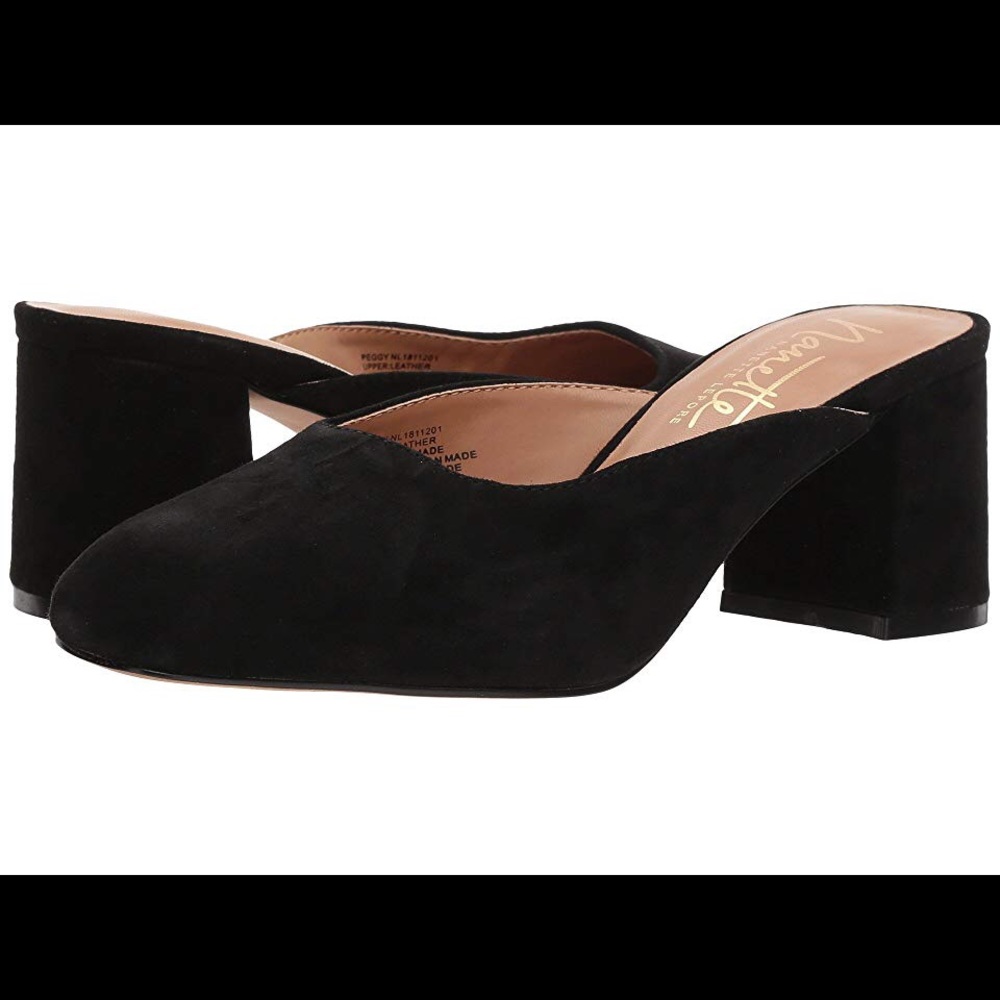 Nanette Lepore suede block heel mules 7.5.
